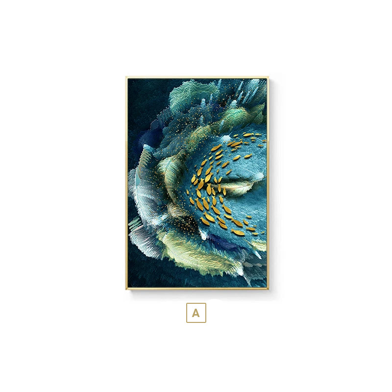 Abstract Aurora Aquatic Marine Wall Art Fine Art Canvas Prints Modern Contemporary Pictures For Office Interior Wall Art Luxury Living Room Home Decor