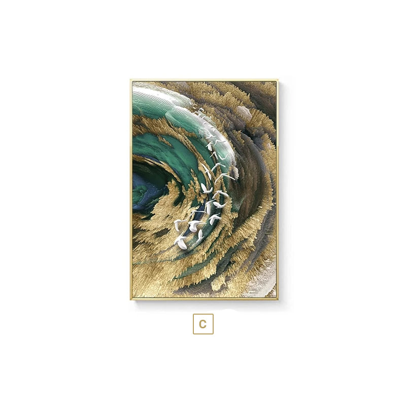 Abstract Aurora Aquatic Marine Wall Art Fine Art Canvas Prints Modern Contemporary Pictures For Office Interior Wall Art Luxury Living Room Home Decor