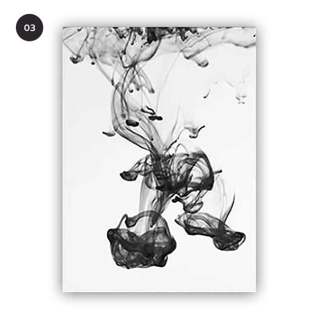 mel Anden klasse Næb Abstract Black White Ink Splash Posters Fine Art Canvas Prints Modern –  NordicWallArt.com