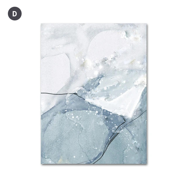 Abstract Blue Black Slate Grey Marble Wall Art Posters Fine Art Canvas Prints Modern Nordic Pictures For Kitchen Bathroom Modern Home Decor