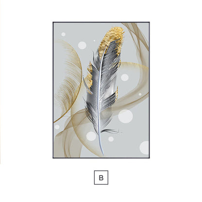 Trademark Fine Art 'Gold Feathers III on Grey' Canvas Art by Chris