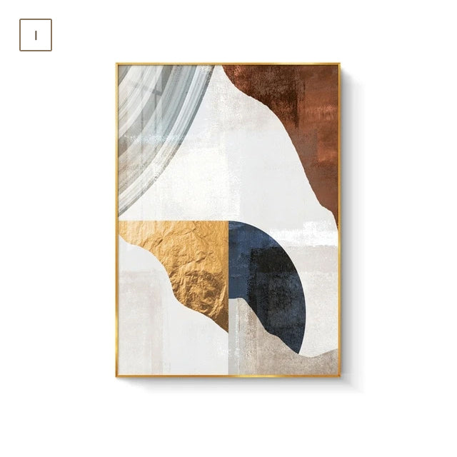 Abstract Elements Earthy Hues Wall Art Fine Art Canvas Prints Subtle Brown Beige Natural Golden Nordic Lifestyle Posters Luxury Loft Apartment Wall Art Decor