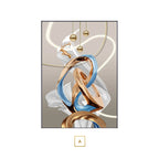 Abstract Flowing Ribbon Golden Deer Wall Art Fine Art Canvas Prints Auspicious Nordic Pictures For Luxury Living Room Home Entrance Hallway Art Decor