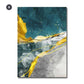 Abstract Golden Horizons Wall Art Green Blue Fine Art Canvas Prints Nordic Style Contemporary Pictures For Living Room Bedroom Modern Home Office Interiors