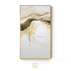 Abstract Golden Mountain Lakeside Scenes Modern Contemporary Landscape Wall Art Fine Art Canvas Prints Luxury Home Office Wall Decor
