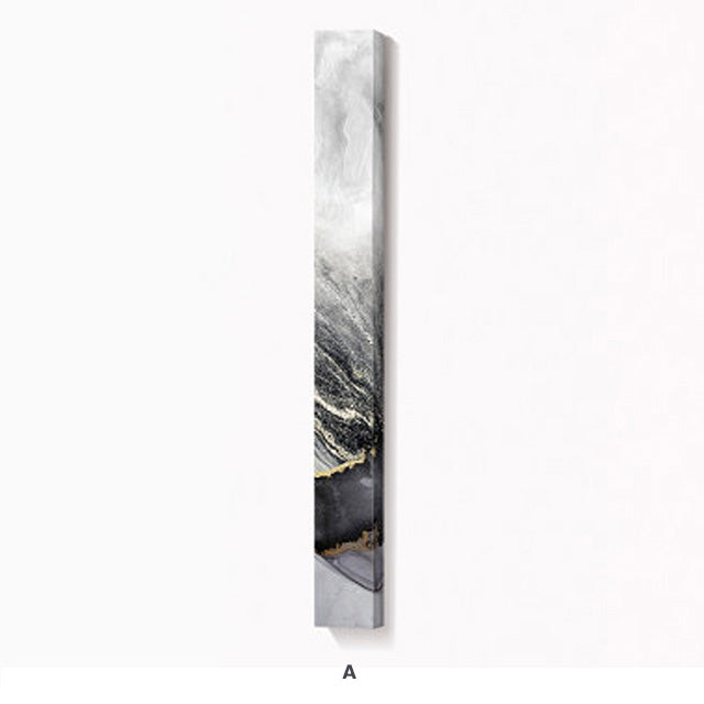 Abstract Gray Liquid Marble Wall Art Fine Art Canvas Prints Tall Thin Vertical Strip Pictures For Modern Loft Apartment Living Room Home Decor
