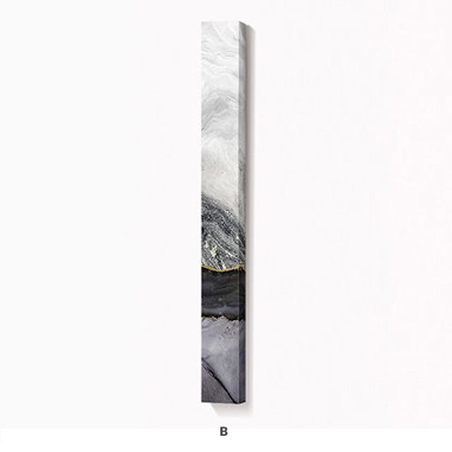 Abstract Gray Liquid Marble Wall Art Fine Art Canvas Prints Tall Thin Vertical Strip Pictures For Modern Loft Apartment Living Room Home Decor