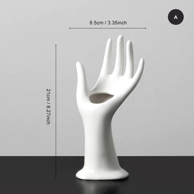 Abstract Hand Gesture Modern White Art Vase Minimalist Creative Arty Decoration For Living Room Bedroom Boutique Fashion Salon Essential Nordic Home Decor