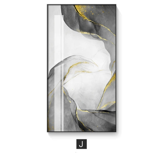 Abstract Marble Swirls Wall Art Golden Veins Blue Gray Marble Fine Art Canvas Prints Modern Stylish Pictures For Contemporary Living Luxury Home Decor