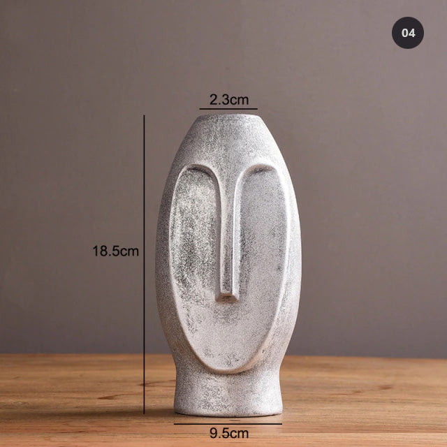 Abstract Scandinavian Human Figure Statue Tabletop Art Vase For Creative Floral Display Ornamental Decoration For Living Room Nordic Home Decor