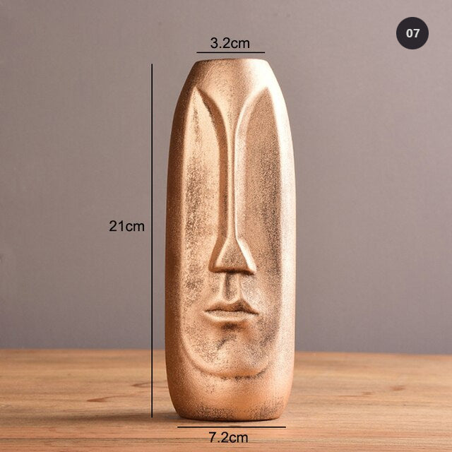 Abstract Scandinavian Human Figure Statue Tabletop Art Vase For Creative Floral Display Ornamental Decoration For Living Room Nordic Home Decor