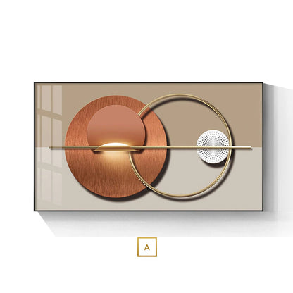Abstract Sun Moon Geometry Wall Art Fine Art Canvas Prints Modern Pictures For Luxury Living Room Dining Room Bedroom Contemporary Nordic Art Decor