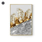 Abstract Tropical Gold Wall Art Nordic Style Golden Botanic Floral Fine Art Canvas Prints For Living Room Dining Room Modern Home Office Wall Art Decor