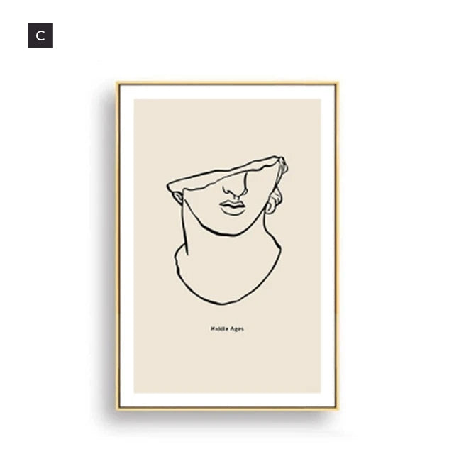 Abstract Vintage Vogue Gallery Wall Art Fine Art Canvas Prints Stylish Minimalist Pictures For Living Room Dining Room Home Office Interior Decor