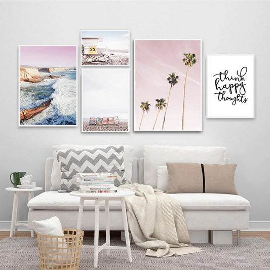 Beach Lover Coastal Seascape Wall Art Nordic Style Fine Art Canvas Prints Lifeguard Life Posters For Bedroom Living Room Beach House Home Decor