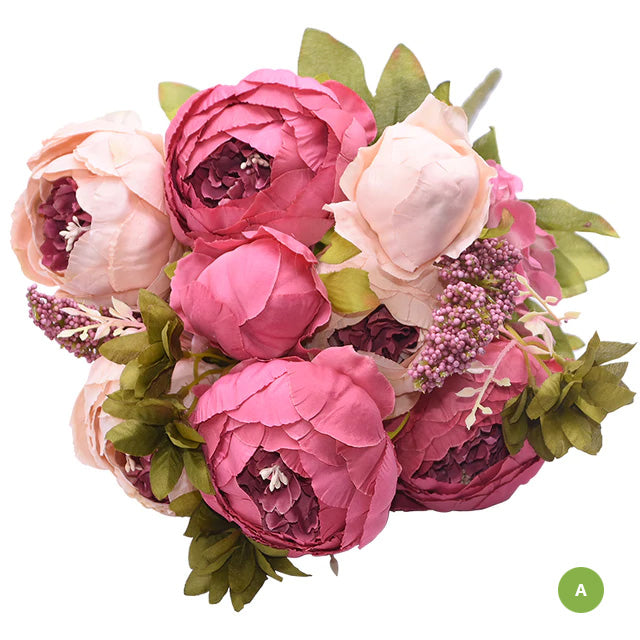 Beautiful Fashionable Artificial Silk Peony Flower Bouquet For Wedding Venue Living Room Bedroom Stylish Peonies Floral Display For Modern Nordic Home Decor