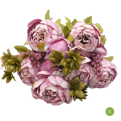 Beautiful Fashionable Artificial Silk Peony Flower Bouquet For Wedding Venue Living Room Bedroom Stylish Peonies Floral Display For Modern Nordic Home Decor