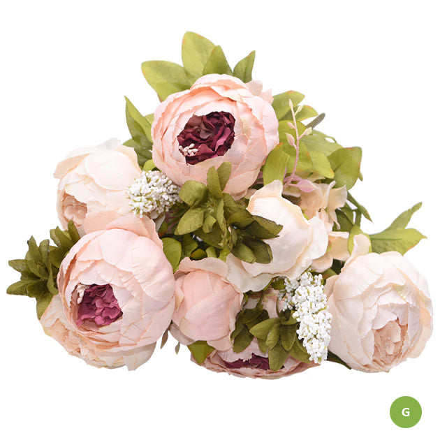 Beautiful Fashionable Artificial Silk Peony Flower Bouquet For Wedding Venue Living Room Bedroom Stylish Peonies Floral Display For Modern Nordic Home Decor