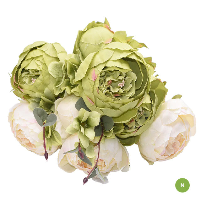 Beautiful Fashionable Artificial Silk Peony Flower Bouquet For Wedding Venue Living Room Bedroom Stylish Peonies Floral Display For Modern Nordic Home Decor