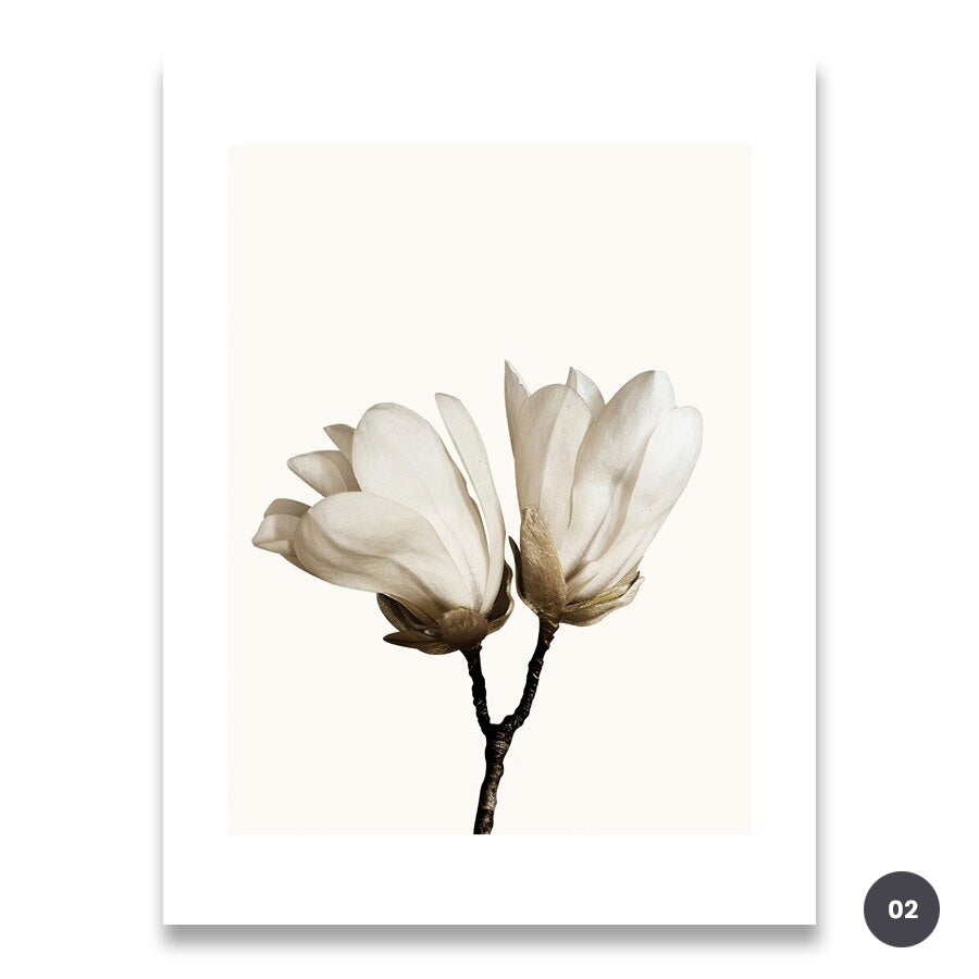 Beige White Minimalist Feather Floral Wall Art Fine Art Canvas Prints Modern Pictures For Living Room Dining Room Bedroom Home Art Decor