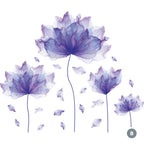 Big Blue Floral Butterflies Vinyl Wall Decal Removable PVC Wall Sticker Mural For Living Room Bedroom Kitchen Wall Decor Creative Home DIY Wall Decoration