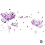 Big Blue Floral Butterflies Vinyl Wall Decal Removable PVC Wall Sticker Mural For Living Room Bedroom Kitchen Wall Decor Creative Home DIY Wall Decoration