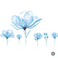 Big Blue Floral Butterflies Vinyl Wall Decal Removable PVC Wall Sticker Mural For Living Room Bedroom Kitchen Wall Decor Creative Home DIY Wall Decoration