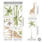 Big Safari Scene Tropical Animals Nursery Wall Mural Removable Vinyl PVC Wall Decals Stickers For Kid's Room Wall Decor Creative DIY Home Decoration
