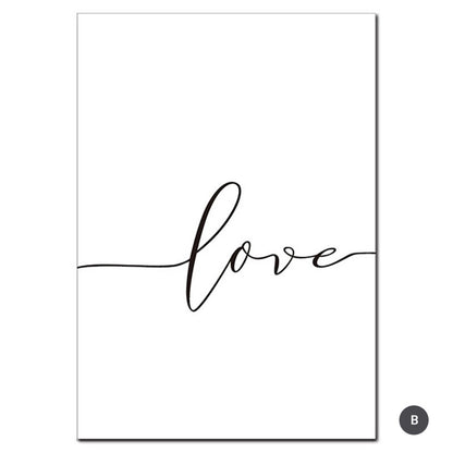 Black & White Love Hands Heart Wall Art Fine Art Canvas Prints Modern Minimalist Pictures For Bedroom Living Room Pictures For Above Sofa