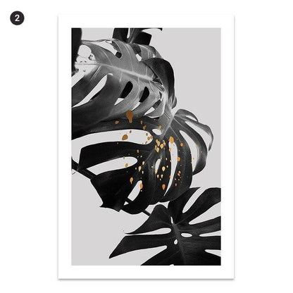 Black White Gold Tropical Leaves Do What You Love Minimalist Quotations Fine Art Canvas Prints Wall Art For Nordic Interior Style Home Decor