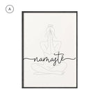 Black White Namaste Quotation Print Wall Art Fine Art Canvas Prints Minimalist Yoga Meditation Inspirational Pictures For Living Room Bedroom Home Decor