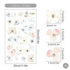 Bohemian Flowers & Butterflies Wall Decals Removable PVC Vinyl Wall Stickers For Decorating Living Room Bedroom Wall Creative DIY Home Decor