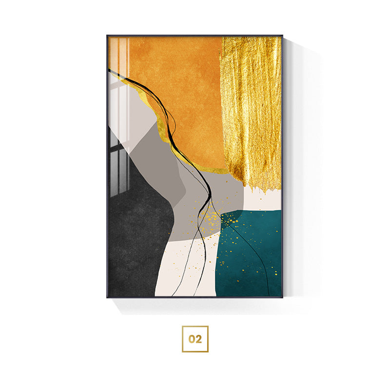 Bold Orange Abstract Geomorphic Color Block Wall Art Pictures For Luxury Loft Living Room Dining Room Modern Home Office Interior Decoration