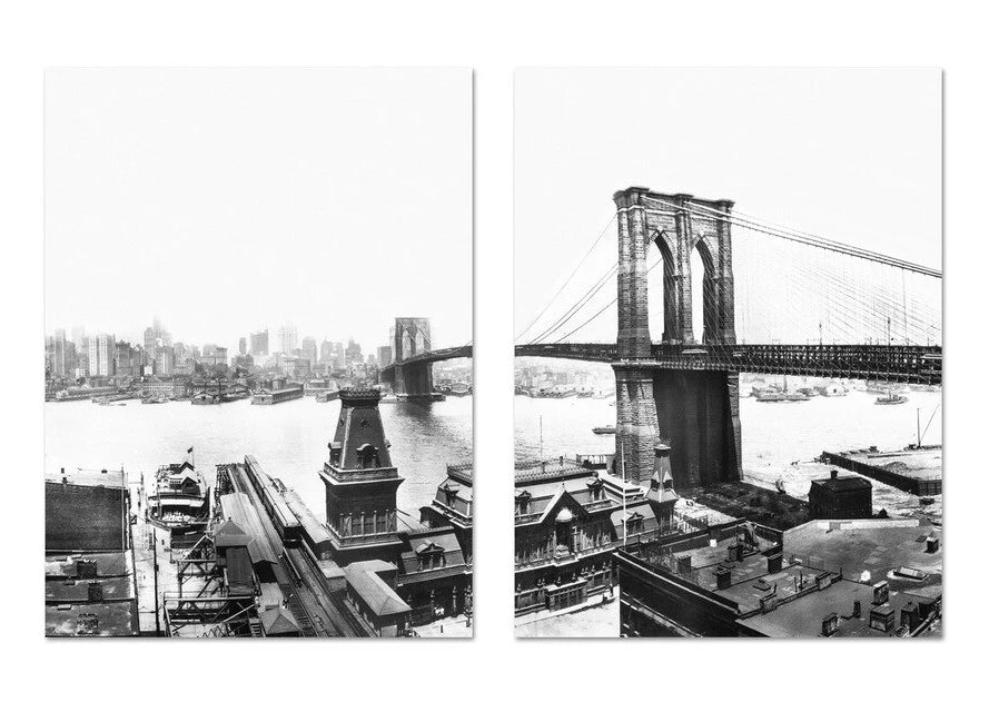 Brooklyn Bridge NYC Black & White Posters Modern Citsycape Wall Art Fine Art Canvas Prints For Office Home Living Room Interior Decor