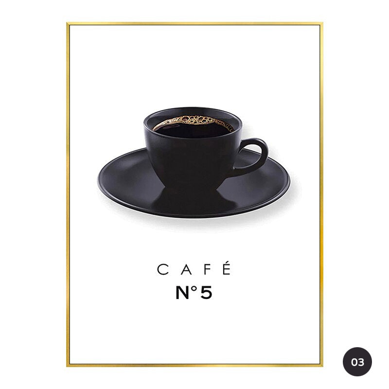 Cafe No5 Love Chic Wall Art Fine Art Canvas Prints Paris Perfume Glamour Fashion Posters For Living Room Bedroom Boutique Home Salon Art