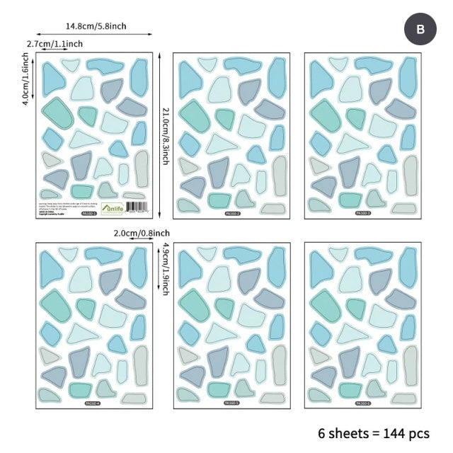 Colorful Terrazzo Pebbles Wall Decals Removable Self Adhesive Vinyl Wall Stickers For Living Room Wall Kids Nursery Room Decor Creative DIY Decor