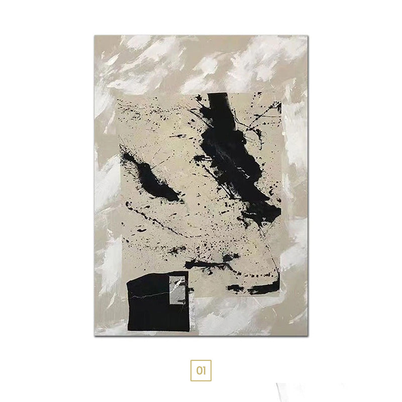 Contemporary Abstract Beige Black Textural Wall Art Fine Art Canvas Prints Modern Pictures For Living Room Dining Room Home Office Art Decor