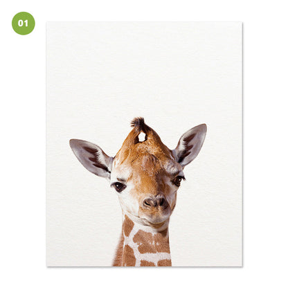 Safari Cute Baby Animals Elephant Rhino Lion Tiger Print Nursery Wall Art Fine Art Canvas Prints Minimalist Pictures For  Kid's Room Nordic Home Decoration