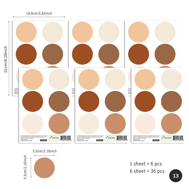 Little Pebble Polka Dot Wall Decals Modern Neutral Colors Removable PVC Wall Decals For Kids Room Boys Room Girls Room Creative Nursery DIY Decor