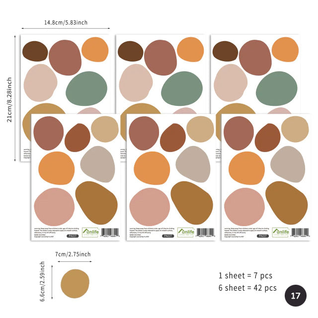 Little Pebble Polka Dot Wall Decals Modern Neutral Colors Removable PVC Wall Decals For Kids Room Boys Room Girls Room Creative Nursery DIY Decor