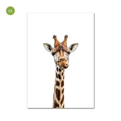 Hakuna Matata Cute Giraffe Quotation Wall Art Fine Art Canvas Print Baby African Animal Picture For Nursery Inspirational Quote Poster For Kids Room Decoration