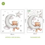 Teddy Bear Moon Cloud And Stars Wall Decals For Kids Room Removable Wall Stickers For Baby Room Nordic Nursery Wall Creative DIY Art Decor