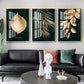 Golden Leaf Wall Art Minimalist Nordic Tropical Plants Fine Art Canvas Prints Luxury Pictures For Living Room Dining Room Modern Home Decor