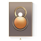 Golden Ring Modern Aesthetics Abstract Wall Art Fine Art Canvas Prints Geometric Pictures For Luxury Living Room Dining Room, Home Office Decor