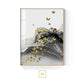 Golden Sun Birds Geometric Abstract Flowing Landscape Wall Art Fine Art Canvas Prints Auspicious Pictures For Living Room Luxury Home Office Decor