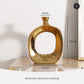 Golden Ceramic Sculpture Vase Modern Abstract Decorative Nordic Art Piece For Living Room Sideboard Dining Room Table Contemporary Nordic Decor