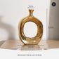 Golden Ceramic Sculpture Vase Modern Abstract Decorative Nordic Art Piece For Living Room Sideboard Dining Room Table Contemporary Nordic Decor