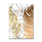 Nordic Tropical Gold Leaves Abstract Wall Art Posters Fine Art Canvas Prints For Modern Office Or Apartment Pictures For Living Room Decor