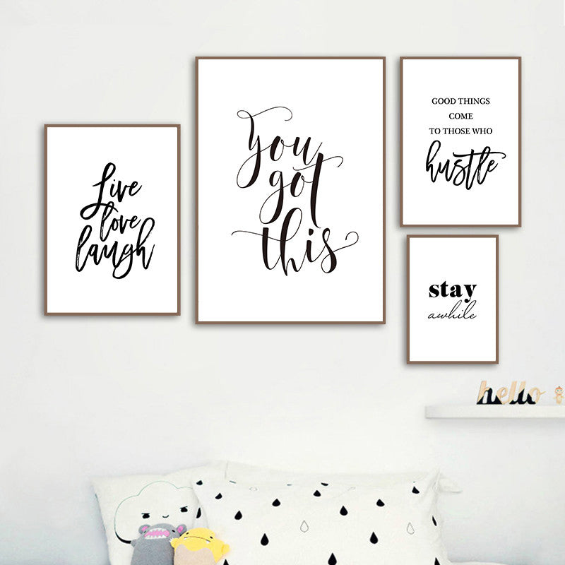 Good Vibes Only Simple Minimalist Quotes Wall Art Black White Fine Art Canvas Prints Inspirational Quotations Posters For Living Room Home Office Decor