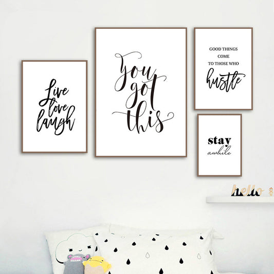 Good Vibes Only Simple Minimalist Quotes Wall Art Black White Fine Art Canvas Prints Inspirational Quotations Posters For Living Room Home Office Decor
